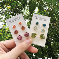 เครื่องประดับ Rock Me Jewelry รุ่ย Stone Earring Set ต่างหู ทองเหลือง ประดับพลอย