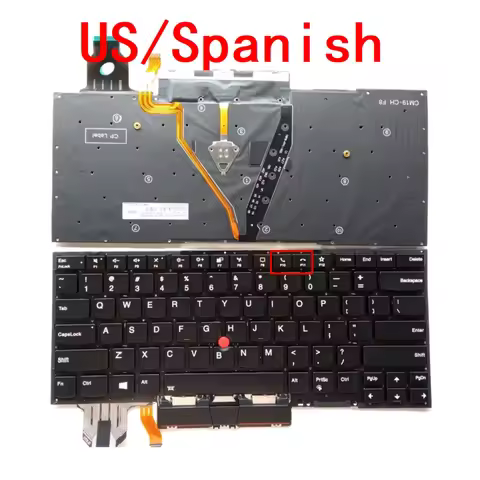 New US Spanish Laptop Backlit Keyboard For Lenovo Thinkpad X1 Carbon 7th Gen 7 2019 / X1 Carbon 8th 