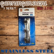 GANTUNGAN 3-Point FULL STAINLESS STEEL Clothes Hanger E6515