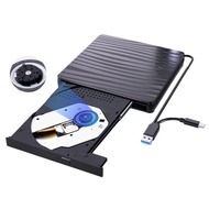 External CD/DVD Drive for Laptop USB 3.0 & Type-C Portable CD DVD +/-RW Burner Optical Drive Reader 