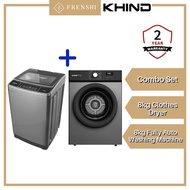 【COMBO】KHIND 8kg Clothes Dryer CD819 + 8kg Fully Auto Washing Machine WM80A [ FRENSHI ]