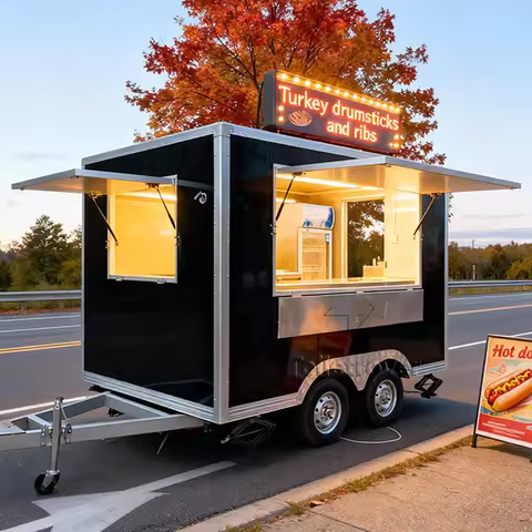 Outdoor Mobile Food Trailer Waffle Crepe Dessert Commercial Food Trailer Pancake Ice Cream Custom St