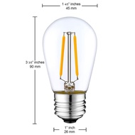S14 E26 led Tungsten Filament Bulb 2W 4W/6W American Standard Bulb Glass Translucent led Filament Bu