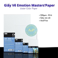 Emotion Masters’ Paper 230gsm A3/A4/A5/A6 watercolor Paper, stack of 10 Acid Free sheets