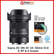 Sigma 18-50mm f2.8 DC DN for Sony, Fuji and Canon RF