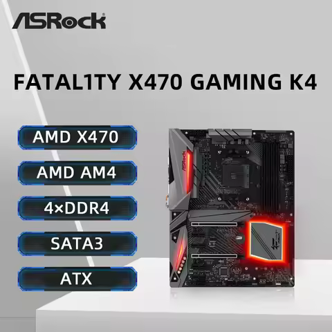 ASRock Fatal1ty X470 GAMING K4 Motherboard Support 1600 2700X 1700X 5600X 5700X3D 5800X3D 5800X CPU 