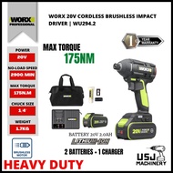 WORX 20V Cordless Brushless Impact Driver WU294.2 | 1 Year Warranty