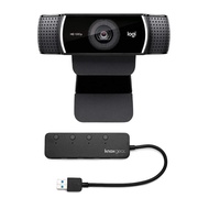C922 Pro Stream 1080p Webcam with HD 720p at 60 fps Streaming Bundle and 4-Port USB 3.0 Hub (2 Items