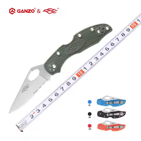 FBknife Ganzo F759MS Partially Serrated 440C blade Pocket folding knife tactical tool Survival outdo
