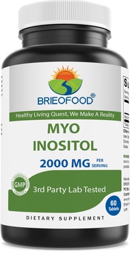 Myo Inositol 2000 mg per serving - 60 Tablets - 3rd Party Lab Tested