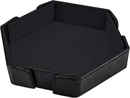SIQUK Magnetic Folding Dice Tray Hexagon Dice Rolling Tray PU Leather Dice Trays Foldable Dice Holde