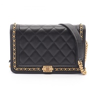 【二手】香奈兒 (Chanel) 肩背包 Boy Chanel Matelasse AP1117 黑色魚子醬紋小牛皮 (粒面小牛皮) Boy Chanel 鏈條錢包