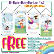 BABY BIRTHDAY BUNTING 4’X2’ / 5‘X2' / 6'x2'