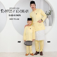 BAJU MELAYU SOFT YELLOW BABY YELLOW KUNING MUDA | BAJU MELAYU TELUK BELANGA LELAKI DEWASA KANAK KANA