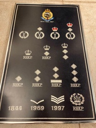 1997前皇家香港警察階級絨面彩色刺繡裱畫