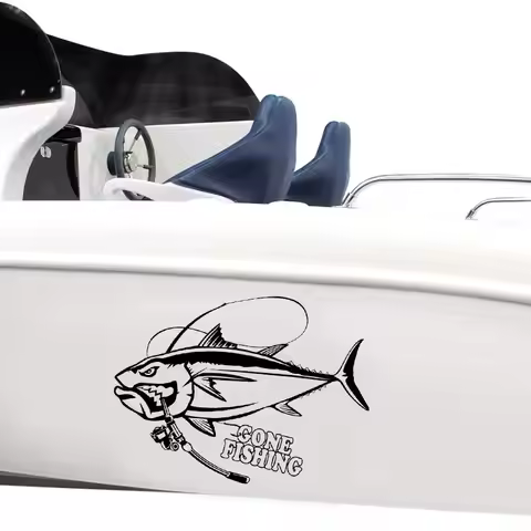 Gone Fishing Store Tuna Fishing Rod Spinning Man Cave Decor Stickers Fishing Boat Decals Fisherman G