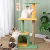 7ou0 Three-layer Cat Climbing Frame, Green Sisal Scratching Board, Scratching Post, Cat Nest, Jumping Platform Tree, One Pet ToyScratchers Pads &amp; Posts