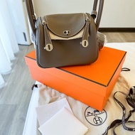 Hermés 愛馬仕 Mini Lindy TC皮 大象灰銀釦 B刻