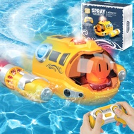Remote Control Boats for Kids - RC Boat Pool Toys, 2.4GHZ RC Spray Gasboat with LED Lights Water Toy