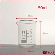 FinDee บีกเกอร์ แก้ว ขนาด 50ml 100ml 200ml and 250ml พร้อมส่ง Glass Beaker