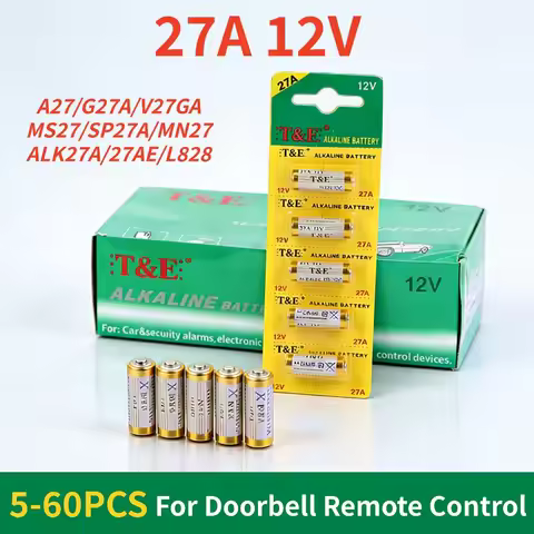 5-60PCS A27 12V Alkaline Battery for Remote Controls Gamepad Doorbells Toys and Office Calculators