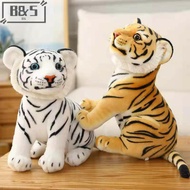 【B&S Oct】 23-33cm Cute lifelike Tiger Stuffed Animals White Tigers Plush Toy Real-life Wil （sg）