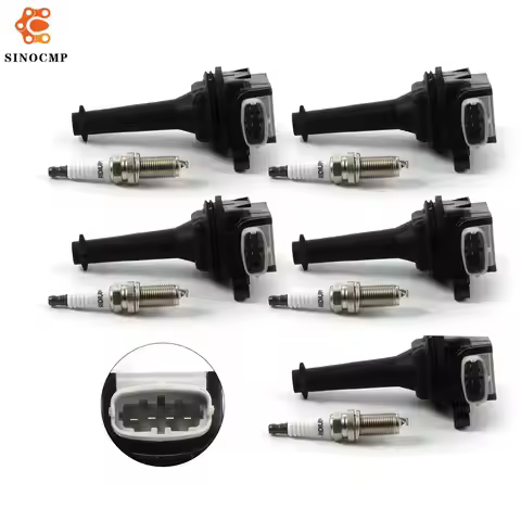 5Pcs Ignition Coils+5Pcs Iridium Spark Plugs UF517 86778370 NGK6619 6619 For Volvo C70 S40 S60 V50 I