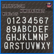 Flat JPJ Spec Car Number Alphabet L26 Nombor Plate Kereta Standard JPJ Lulus (1 PC)