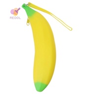 REPKG Silicone Pen Bag, Yellow Silicone Banana Zero Wallet, Creative Banana Shape 2.36*7.87 Inch Pen