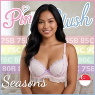 『Ship out 24h』Japanese Plus Size Wired Bra Four Seasons Color Cute Embroidery Youthful Bow Thin Cup 