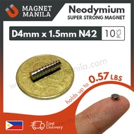 10 pcs. D4mm x 1.5mm Neodymium Magnet, N42
