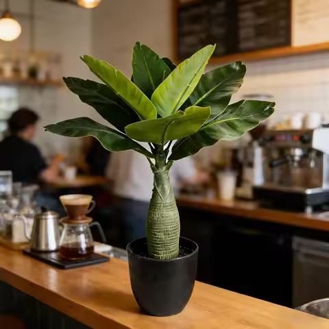 37/40cm Fake Banana Tree Artificial Cocos Trees Tropical Palm Leafs Plastic Canna Plants Faux Musa F