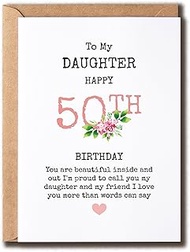 To My Daughter Happy 50Th Birthday - 50Th Birthday Card Daughter - Daughter Birthday Card - Beautifu