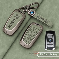 【Logo Keychain】Zinc Alloy Genuine Leather Car Key Case Cover Shell Car Keychain For BMW 1 3 5 7 Seri