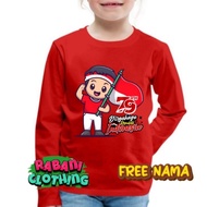 Indonesian independence clothes 79 years old long-sleeved children's t-shirts