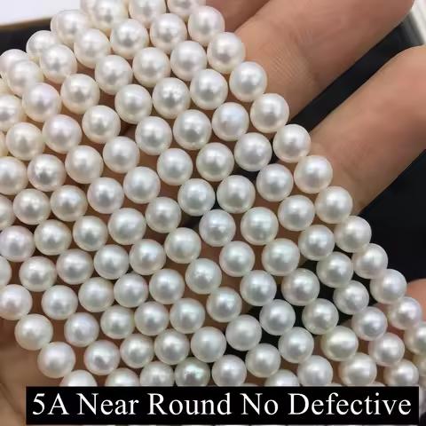 Meisidian 38cm Length Freshwater Pearl Beads Necklace, Perfect Round 3A, 4A, 5A, 6A, 2.5-10mm