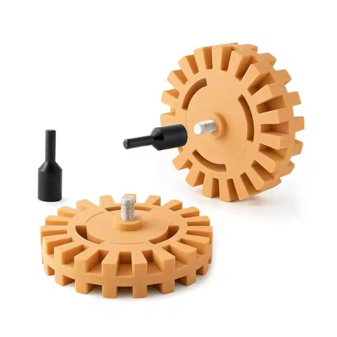 FOSHIO 2pcs 4-Inch Car Decals Eraser Wheel Pad With Power Drill Adapter Sticker Adhesive Glue Remova