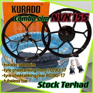 Combo set kurado sport rim aerox Thai NVX155 with cheetahking tyre tubeless diamond TUBELESS BAR NVX