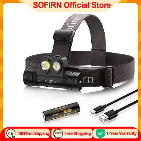 SOFIRN HS20 2300lm USB C Rechargeable LED Headlamp 18650 Powerful Headlight with Spotlight&Floodligh