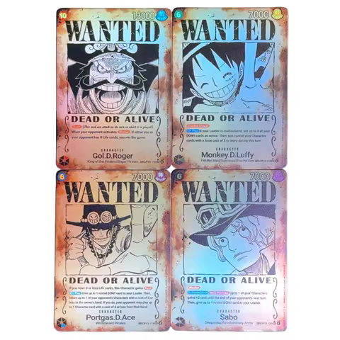One Piece TCG OPCG English OP13 Character card Wanted Poster Roger Luffy Ace Sabo Textured Foil Card