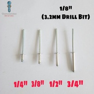 【1/8” 3.2mm】Blind Rivet | Aluminium Paku Rivet | 3.3mm Drill Bit Rivet