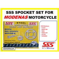 (428) MODENAS SSS SPOCKET SET KIT FOR CT115 / KRISS 100 / MR1 / KRISS 110 / GT128 / DINAMIK