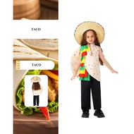 Halloween Mexico Taco Costume For Kids Funny Food Cosplay Outfits for Girl&Boy Christmas Fancy ***No