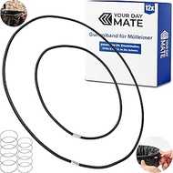 Universal Rubber Band for Rubbish Bins, Pack of 12, Size M + XL, Fits up to 60 Litre Single Inserts,