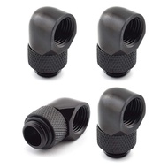 4-Pack G1/4Inch Male to Female Extender Connector 90 degree Rotary Elbow Multi-Link Adapter for PC Cooling System