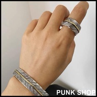 GOROS Bracelet 925 Silver Feather Leaf Tangcao Flower Open Ring Bracelet 0420
