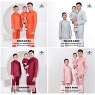 (Sedondon) Oren Bata Maroon Silver Grey Soft Pink Baju Melayu Modern SlimFit +🎁 FREE Butang Baju