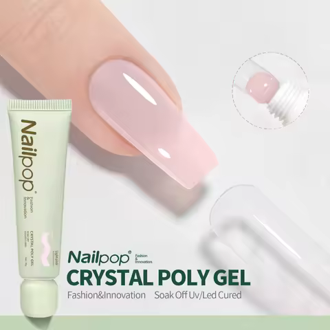TPO/HEMA-Free Nail Gel Nailpope Crystal Poly Nail Gel TPO/HEMA-Free Quick Easy Building 6 Colors Nai