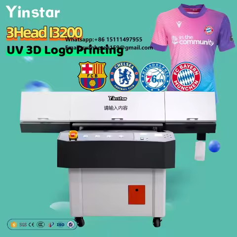 Yinstar Custom TPU Patch Printer UV Dtf 3d Texture Embroidery Printer logo Badge Printing 9060 Flabe