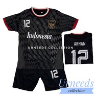 SETELAN BAJU BOLA ANAK TIMNAS HITAM TERBARU BISA COD SET JERSEY PRIA INDONESIA ARHAN